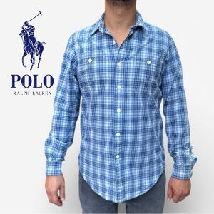 Polo Ralph Lauren Indigo Oxford Shirt Excellent Quality Size M